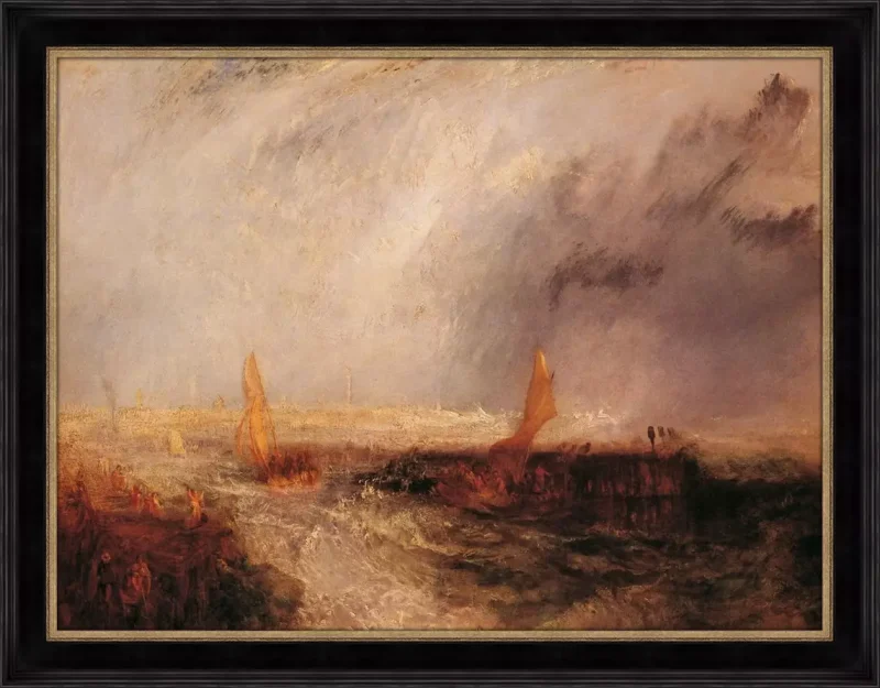 East End - Joseph William Turner - in sierlijst Chateau zwart-goud 72mm