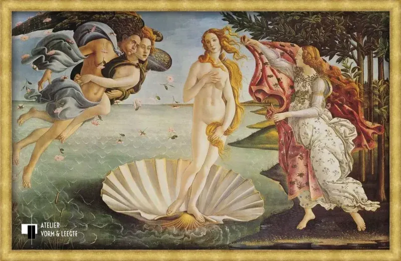 De geboorte van Venus - Sandro Botticelli - voorbeeld in sierlijst Icona goud 40mm