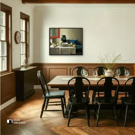Stilleven met open raam van Henk Helmantel aan de wand