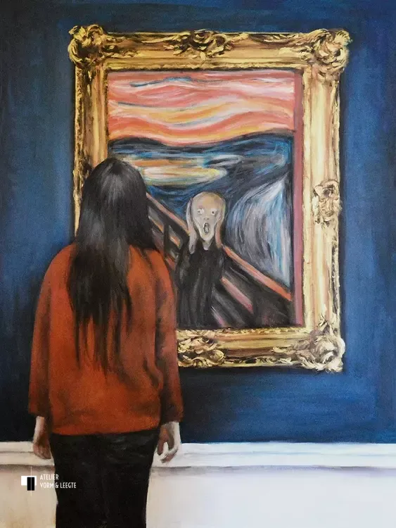 Watching The Scream - Escha van den Bogerd - artwerk op canvas