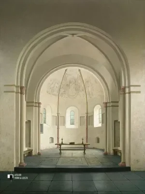 De absis van de romaanse kerk in Bozum - Henk Helmantel - giclee op canvas