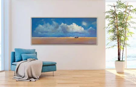 Het strand bij paal 7 van Dinie Boogaart aan de wand