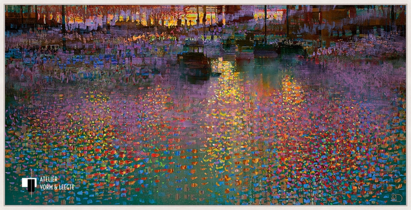 November Sunset - Ton Dubbeldam - in baklijst Atelier whitewash 10mm