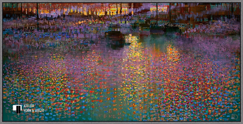November Sunset - Ton Dubbeldam - in baklijst Atelier zwart-zilver 10mm