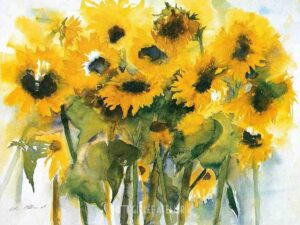 Veld met zonnebloemen - Christa Ohland - gicleekunst