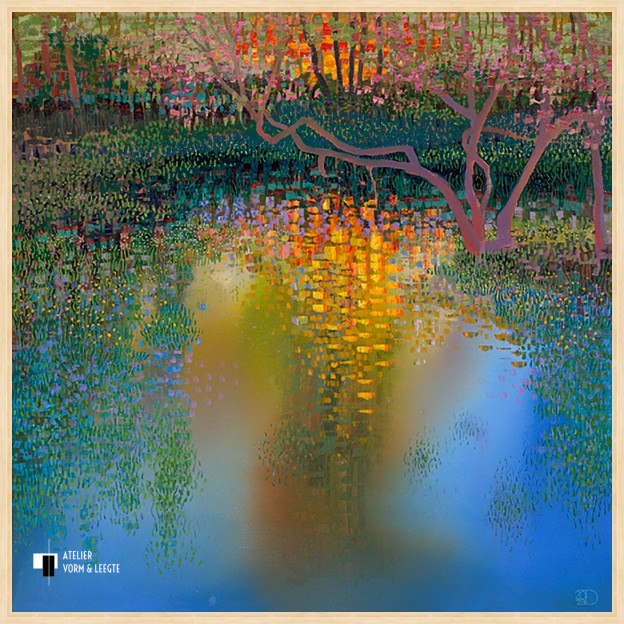 Watergarden - Ton Dubbeldam - in baklijst Atelier naturel 10mm
