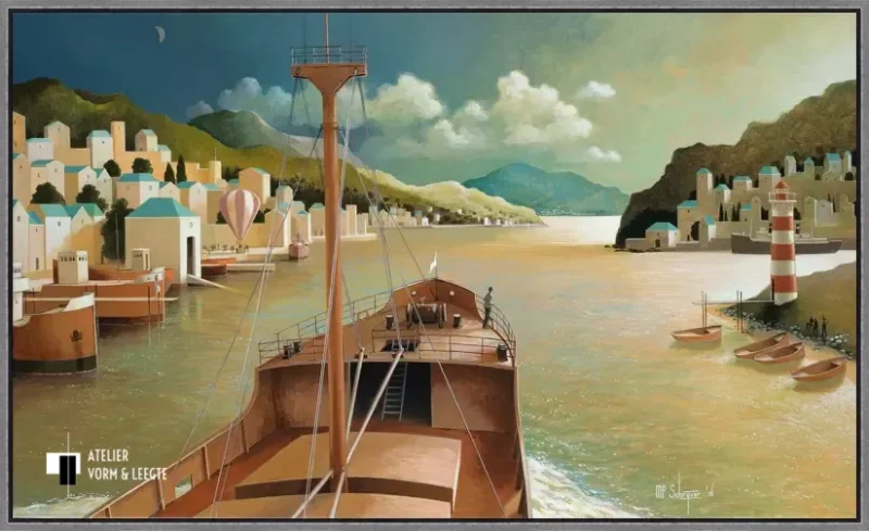 Augustusmaan - Michiel Schrijver - in baklijst Atelier zwart-zilver 10mm