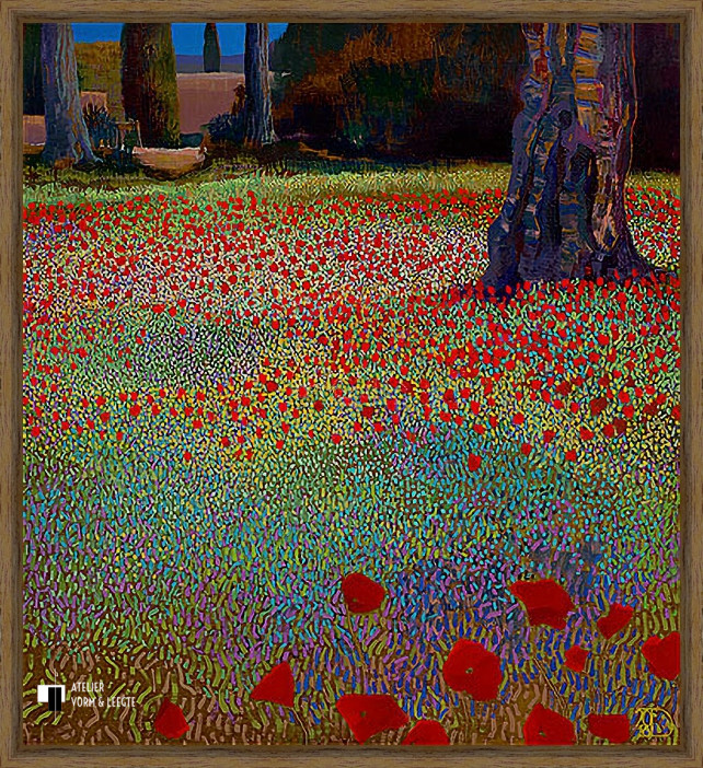 Le jardin de l'éternité - Ton Dubbeldam - in baklijst Nuance bruin 8mm