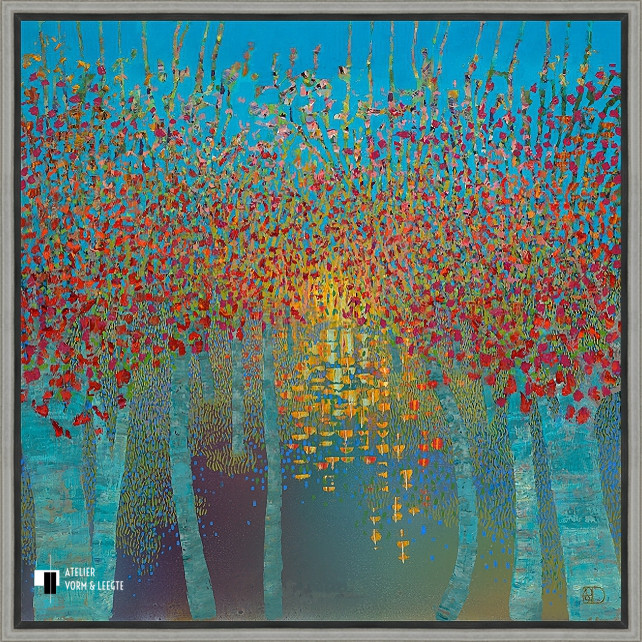 Sunset Reflection - Ton Dubbeldam - in baklijst Shape zwart-zilver 18mm