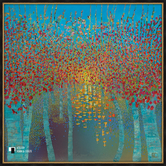 Sunset Reflection - Ton Dubbeldam - in sierlijst Chagall zwart-goud 20mm