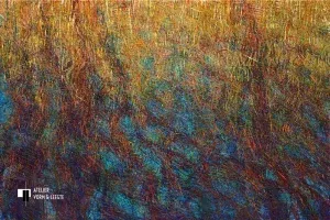 Waterspiegel met riet - Henrie Vogel - giclee op canvas