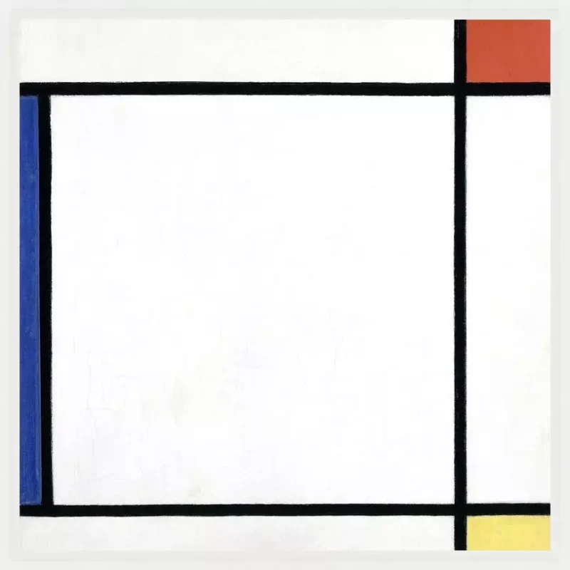 Compositie III met rood, geel en blauw - Piet Mondriaan - in baklijst Impact wit 16mm extra ruimte