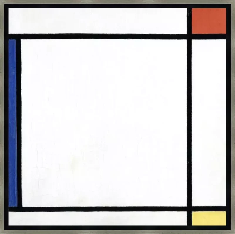 Compositie III met rood, geel en blauw - Piet Mondriaan - in baklijst Impact zwart-zilver 16mm extra ruimte