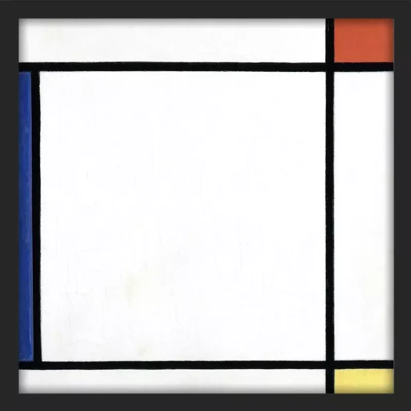 Compositie III met rood, geel en blauw - Piet Mondriaan - in sierlijst Basic Black 48mm