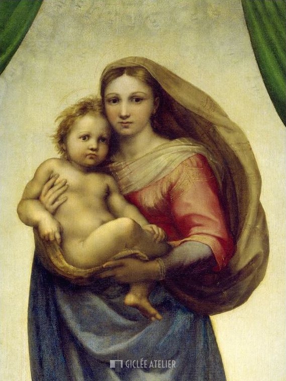 Maria met kind - Raphael - gicleekunst