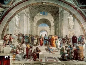 De school van Athene - Raphael - artwerk op canvas
