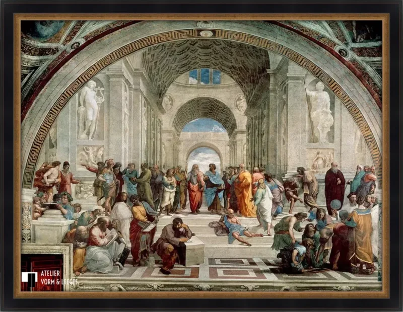 De school van Athene - Raphael - voorbeeld in sierlijst Luxor zwart-goud 56mm