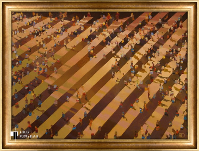 Streetlife - Ton Dubbeldam - in sierlijst Palladio antiek goud 70mm