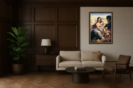 De Heilige Anna van Leonardo da Vinci aan de wand