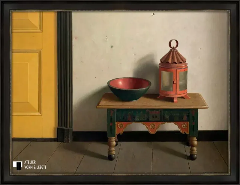 De keuken van de Weem in Westeremden - Henk Helmantel - in sierlijst Epoque zwart-zilver 50mm