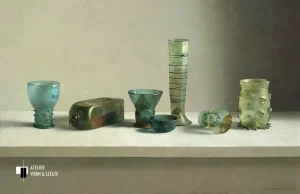 Europees archeologisch glas - Henk Helmantel - giclee op canvas