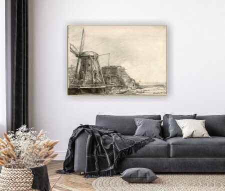 De molen van Rembrandt aan de wand