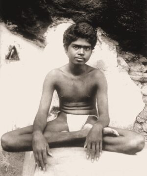 Ramana Maharshi - Young Age - in sepia - giclee op canvas