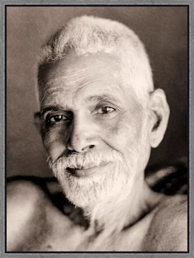 Ramana Maharshi - Introspection sepia in baklijst Atelier zwart-zilver 10mm
