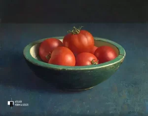 Tomaten in groene bak - Henk Helmantel - giclee op fine art paper