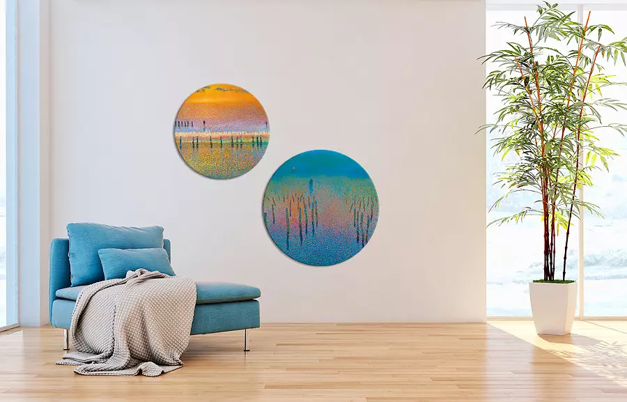 Art Circles van Ton Dubbeldam aan de wand