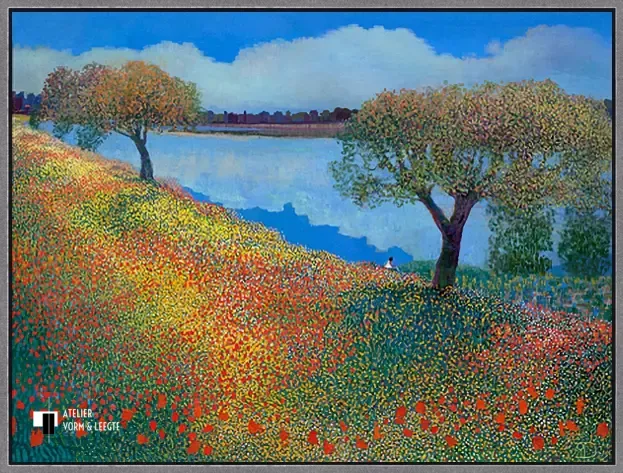 Down by the river - Ton Dubbeldam - in baklijst Atelier zwart-zilver 10mm