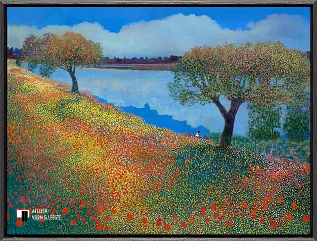 Down by the river - Ton Dubbeldam - in baklijst Shape zwart-zilver 8mm