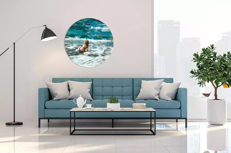 Kind der zeven zeeën Art Circle van Dorus Brekelmans aan de wand