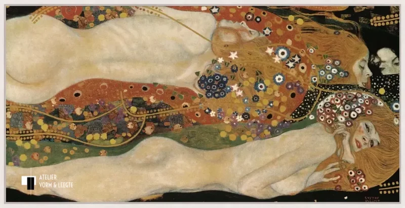 Waterslangen II - Gustav Klimt - in baklijst Atelier whitewash 10mm
