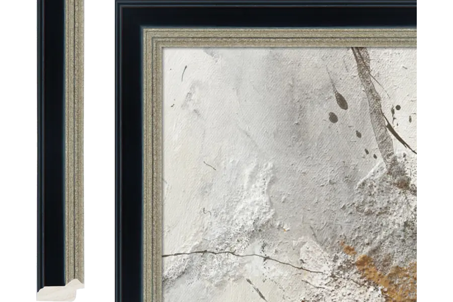 Schilderijlijst Luxor zwart-zilver 36mm