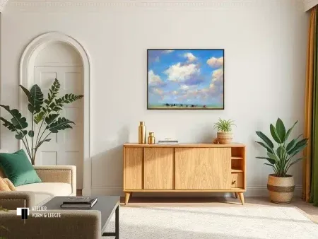 Zeeuwse luchten van Dinie Boogaart aan de wand