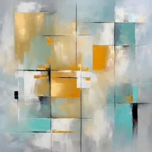 Golden Grids Abstract - Alpenglow Workshop - giclee op canvas