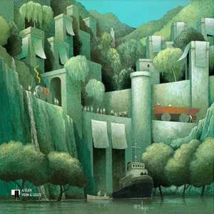 Een zeldzame bezoeker - Michiel Schrijver - giclee op canvas