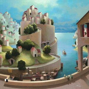 De muze komt uit zee - Michiel Schrijver - giclee op canvas