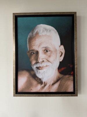 Introspection in Aqua - Ramana Maharshi - in 30 x 40 cm - in Chagall antiek zilver zwart