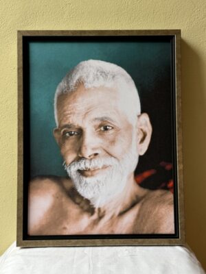 Introspection in Aqua - Ramana Maharshi - in 30x40 cm - in Chagall antiek zilver zwart