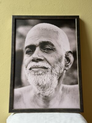 Seen by the Guru in sepia - ingelijst in Elite zilverzwart