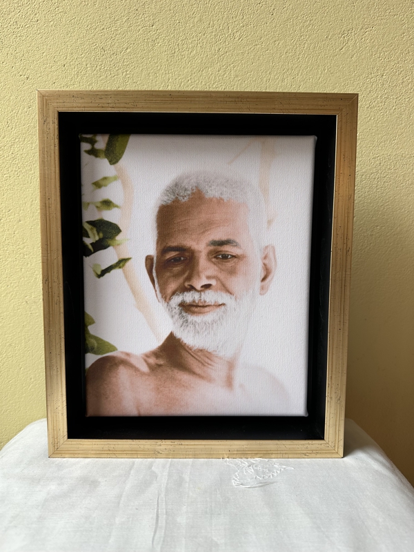 To Look Down - Ramana Maharshi - 20 x 25 cm - in baklijst Big John zwart-goud