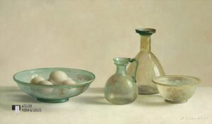 Stilleven met Romeins glas in tegenlicht - Henk Helmantel - giclee