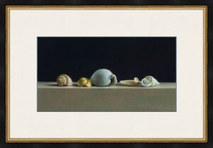 Schelpen stilleven - Henk Helmantel - in passe-partout met Chagall antiek zwart-goud 20mm