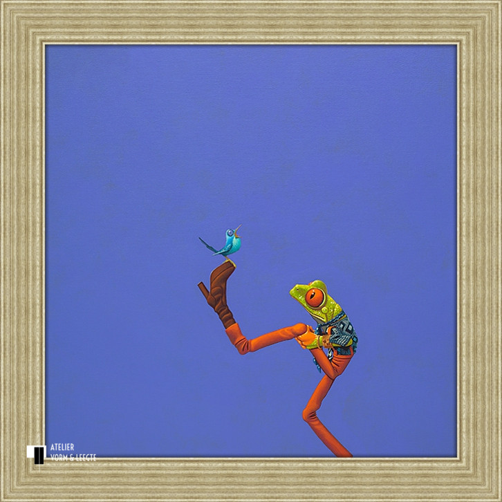 Just like that Blue Bird - Jasper Oostland - in sierlijst Deco zilver 53mm